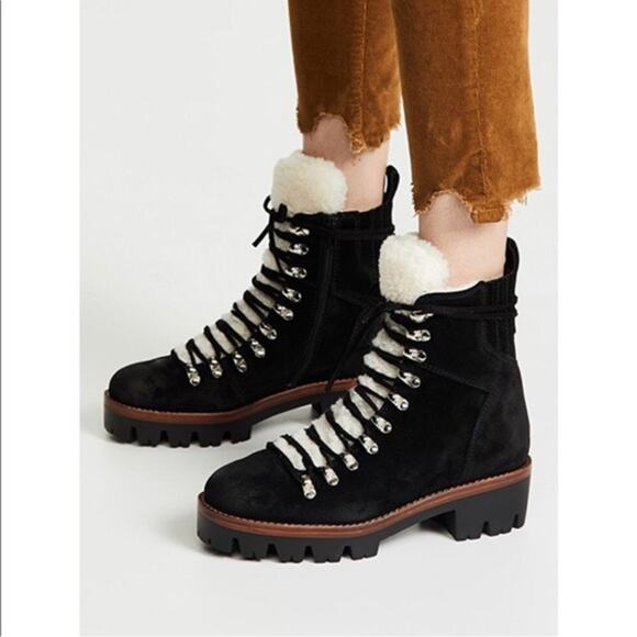 Jeffrey Campbell Sherpa Combat Platform Lace Up Boot Lug Sole Size 10 Black - Picture 3 of 16